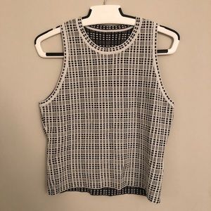 Theory Black and White Top Medium